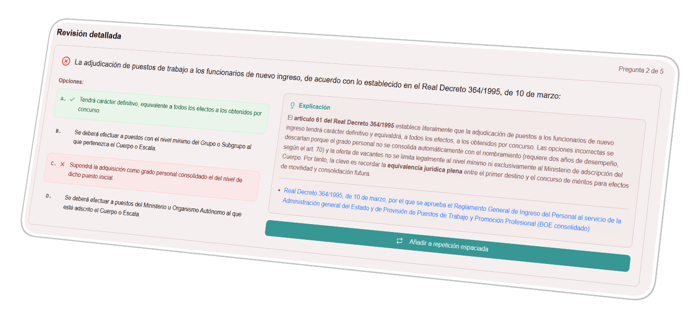 Preguntas de exámenes oficiales